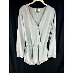 Cloth & Stone Womens S Wrap Top‎ Utility Romper Long Sleeve Tencel USA